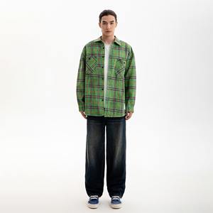 Chemise à carreaux à manches longues décontractée personnalisée 75% coton 20% polyester - Product Image 4