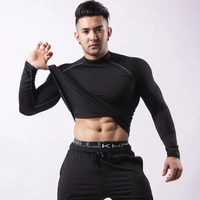 Ensemble de survêtement respirant pour homme, sous-vêtement thermique de compression à manches longues pour le sport, la course, la gym et l'entraînement