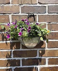 Set of 2 Galvanized Metal <b>Umbrella</b> Hanging Wall Planter Flower <b>Holder</b> Indoor or Outdoor Garden Succulent Wall Planter Set - Product Image 2