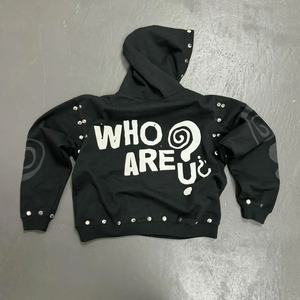 เสื้อมีฮู้ดแฟชั่น Y2K ผู้ชายมีฮู้ดผ้าฟลีซ450แกรมผ้าคอตตอนน้ำหนักมากมีฮู้ดทรงบ็อกซี่มีกระเป๋าจิงโจ้ - Product Image 4