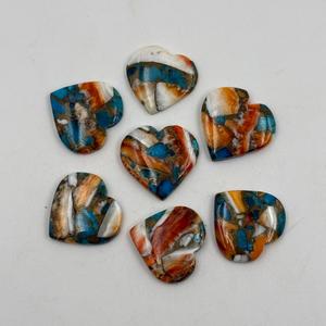 Piedra Preciosa Suelta de Turquesa Cobre Ostra de Alta Calidad Personalizable, Forma de Corazón Lisa para Joyería DIY, Tamaño de Piedra Preciosa Personalizado - Product Image 1