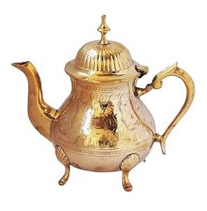 Cafetera de té de latón con diseño en relieve con alta calidad para hotel y restaurante, tetera para servir té y café - Product Image 5