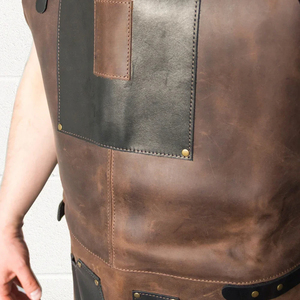 Delantal largo impermeable de cuero suave para el hogar Cocina A prueba de aceite Mujer Catering Trabajo Bata Hombre - Product Image 3