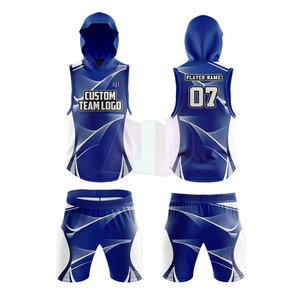 Durable 100% Polyester Sports Wear 7v7 <b>Compression</b> Uniform Set with Hood Quick Dry for Training Long Lasting Use - Product Image 1