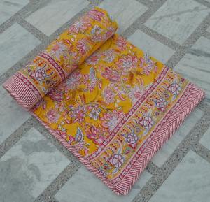 100% edredón de algodón orgánico Mulmul suave y cómodo patrón sólido manta hecha a mano en la India - Product Image 4