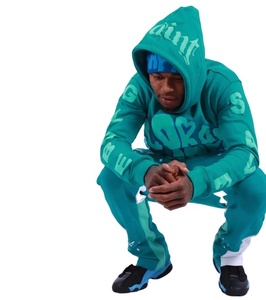 Sweat à capuche épais pour homme en molleton polyester/coton 350 g/m², couleur unie, coupe classique, anti-rétrécissement, sans cordon, sans poche, idéal pour l'automne - Product Image 1