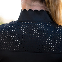 Chemises d'équitation à manches longues, demi-zip, couleur unie, protection solaire, ventilation perforée, sous-vêtement de base pour l'équitation, vente en gros