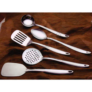 Premium 5 pièces ensemble écologique en acier inoxydable cuisine ustensiles de cuisine de haute qualité classique Design élégant miroir maison cuisine - Product Image 1