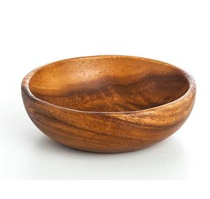 Tazón de servicio redondo de madera de acacia, tazón de madera desechable hecho a mano para frutas o ensaladas, uso de mesa de comedor - Product Image 4