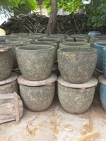 1. Les meilleures jardinières en céramique vietnamienne - Combinaison de pots en céramique avec glaçure atlantique et bleu aqua