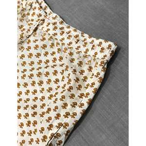 Shorts 100% Coton Imprimé au Bloc Respirant Taille Mi-Haute Grande Taille - Product Image 1