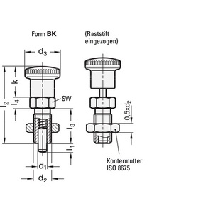 GANTER GN 817 D1 10mm D2 M 16 X 1.5mm L1 12mm Perno de Indexación de Acero Sin Mecanismo de Bloqueo Paquete de 5 Unidades Categoría de Producto Pasadores - Product Image 3