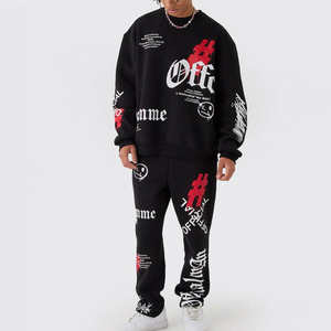 ชุดวอร์มพิมพ์ลายพัฟฟ์แบบใหม่ คุณภาพพรีเมียม OEM ปี 2026 สำหรับผู้ชาย ลวดลายย้อมสีแบบแอซิดวอช พร้อมงานปักและพิมพ์ลายด้วยความร้อน - Product Image 1