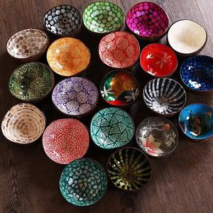 Bols de noix de coco d'emballage personnalisé OEM artisanat pour manger du riz durable ou faire des bougies parfumées - Product Image 1