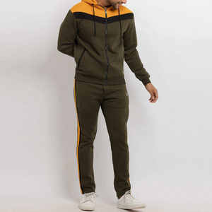 Blank Multi Color Full <b>Zip</b>-Up Unisex Tracksuits Quick Dry Fitted Full Sleeves Elastic <b>Hooded</b> With Drawstring Waist 2 Piece Set - Product Image 2
