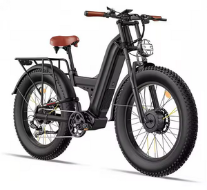 Bicicleta Eléctrica de 4000W con Doble Motor para Adultos, Batería de Litio de 12V 70Ah, Alcance de 120 Millas, 64KM/H, Tracción en las Cuatro Ruedas, Bicicleta Eléctrica Rápida con Neumáticos Gruesos de 24 Pulgadas y 12 Velocidades - Product Image 1