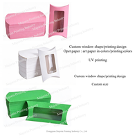 Boîtes à oreillers en papier kraft écologiques Fenêtre en PVC pour petits bijoux Écharpes Bonbons Cadeau Taille/logo personnalisée Pliable