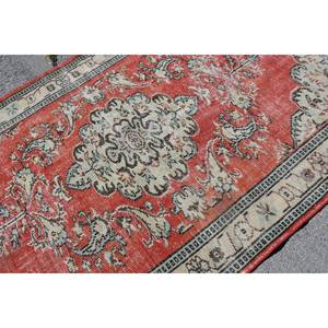 Alfombra turca vintage, rojo, beige, 5,2x8,9 pies, área grande, diseño de retazos de lana para pasillo o dormitorio, respaldo de látex - Product Image 5