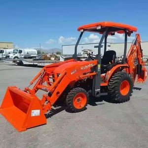 Kubota Mini Tractor de Ruedas 4WD con Cargador Frontal Retroexcavadora Suministro Directo Bomba de Engranaje de Motor Automático - Product Image 1