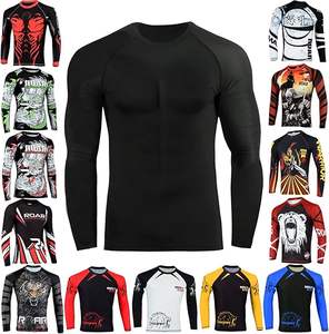 Camisetas de Compresión para Hombre, Transpirables, Antibacterianas, de Secado Rápido, para Entrenamiento de Jiu Jitsu, Grappling y MMA (No Gi) - Product Image 1