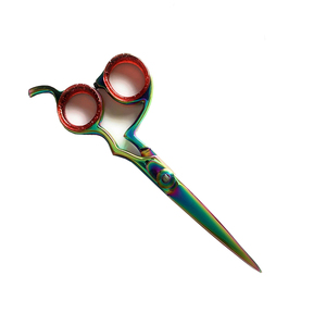 Ciseaux de coiffeur revêtus de titane sur mesure avec vis réglable poignée de fantaisie repose-doigt fixe lame tranchante pour une utilisation en beauté - Product Image 2