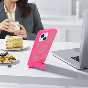 เคสขาตั้งระบบชาร์จด้วยแม่เหล็กราคาถูกพร้อมสัมผัสนุ่มๆผิวด้านโปร่งแสงสดใสดีไซน์กันกระแทกกันตกสำหรับ iPhone 15 - Product Image 1