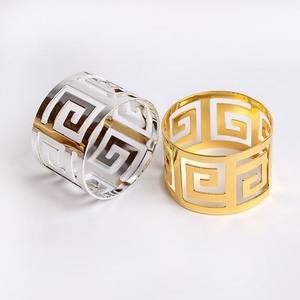 Anneau de serviette en métal, Design fantaisie, laiton fini Antique, porte-serviette en métal, vente en gros, décoration de Table, anneau de serviette de mariage, fabricant - Product Image 2