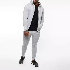 Survêtement d'hiver en coton OEM pour hommes avec sweat à capuche motif uni pantalon patchwork Joggers empilés ensembles de jogging évasés deux pièces - Product Image 2