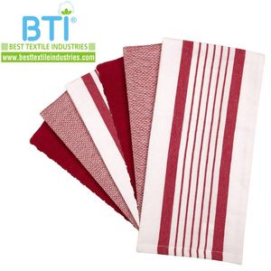 100% Cotton Kitchen <b>Towels</b> Classic <b>Stripe</b> Design Herringbone Tea <b>Towels</b> Cleaning Rugs Soft Feel - Product Image 1