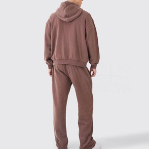 Survêtement délavé à l'acide, tissu doux, coupe décontractée, idéal pour le sport, les tenues décontractées et les vêtements de détente, survêtement tendance délavé à l'acide - Product Image 3