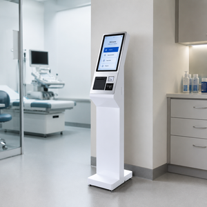 Kiosco de autoservicio con pantalla táctil LCD de 15.6 pulgadas, de pie para interiores, con reconocimiento facial para uso hospitalario - Product Image 1