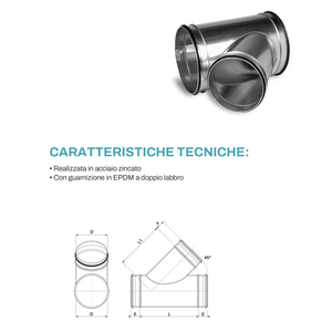 Tecnosystemi 45 Ramo Simmetrico per Sistemi HVAC per Condotti Circolari - Product Image 3