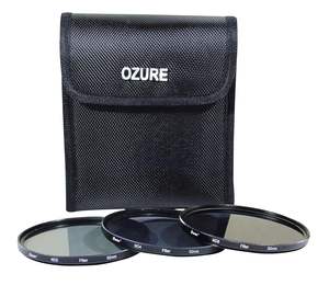 Ozure High Visibility 40.5mm Screw-in <b>Neutral</b> <b>Density</b> (ND2 ND4 ND8) Camera <b>Filters</b> Kit Set of Three - Product Image 1