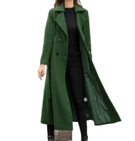 Nouvelle Collection Hiver 2022 : Manteau en Jean Élégant à Double Boutonnage avec Col Montant en Cuir, Doublure Polaire, Style Vintage, Ceinture pour Femme