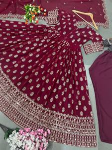 Launching New Designer Party Wear Look Gown Bottom and Dupatta in Fully Heavy 9mm Embroidery Sequence With Attached <b>Pad</b> - Product Image 6