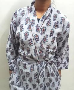Indian hand block cotton long wear bath robe <b>kimono</b> <b>woman</b> and man stylish beach cover up <b>kimono</b> floral printed printed <b>kimono</b> on - Product Image 3