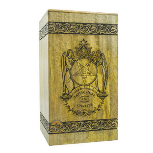 Urna masónica de madera, un tributo digno a una hermana, urnas de cremación para cenizas humanas, urnas conmemorativas funerarias femeninas de AYAANS - Product Image 3