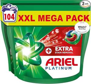 Cápsulas de Detergente para Ropa Ariel Platinum PODS, 104 Lavados (52 x 2) – Eliminación Extra de Manchas, Elimina Manchas Secas de 7 Días - Product Image 4