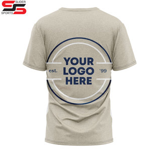 180GSM pur coton t-shirt hommes couleur unie à manches courtes maillot col rond épaississement tissu respirant - Product Image 2