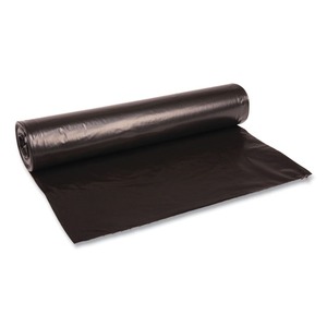 Boardwalk X8046SKKR01 40 pouces. X 46 In. 45 gallons. Sacs poubelle jetables en polyéthylène recyclé basse densité de 1,2 mil, noirs (100/carton) - Product Image 1