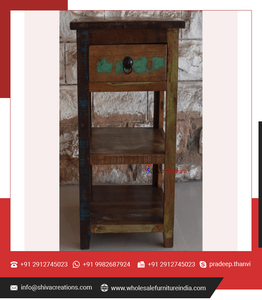 Élégante table de chevet en bois durable en vrac beauté artisanale vintage pour chambre et salon décor à la maison pour appartement - Product Image 2