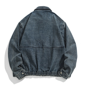 Chaquetas Vaqueras Vintage Lavadas con Botones para Hombre, Chaqueta de Mezclilla de Alta Calidad para Hombre, Ropa Urbana de Alta Gama para Hombre, Logotipo Personalizado OEM - Product Image 2