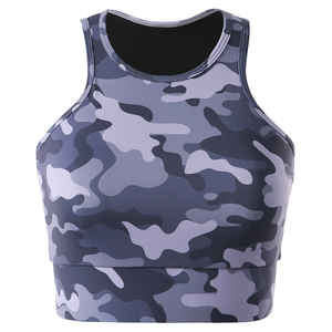 Premium Seamless Heat-Transfer Printed <b>Halter</b> Brassiere Women Yoga Fitness Gym Running Quick Dry Breathable Plus Size Front - Product Image 2