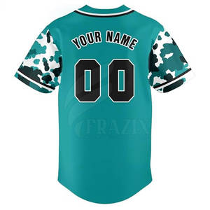 Maillot de baseball pour homme à manches courtes boutonnées avec logo personnalisé, vêtements de sport respirants pour l'été - Product Image 3