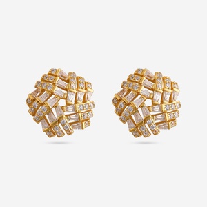 Geometric Emerald-Cut 92.5 <b>Silver</b> <b>Stud</b> <b>Earrings</b> for Party Occasions - Product Image 1