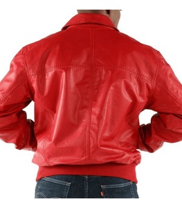 Vêtements d'hiver, tenue tendance, vente en ligne, veste en cuir pour motard pour homme, veste en cuir de haute qualité au design unique pour homme, rouge par HI - Product Image 3