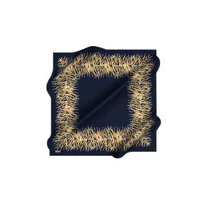 Navy Blue Patterned <b>Square</b> <b>Scarf</b>-Fashion Polyester Winter & Summer - Product Image 1