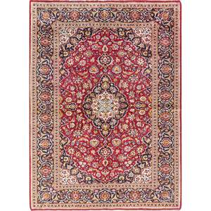Alfombras de Seda Anudadas a Mano Gulmarg, Grandes, Rojas y Naranjas, con Diseño de Medallón Rectangular y Patrones de Rompecabezas para el Hogar, Pae-5614, para Sala de Estar y Pasillo - Product Image 1