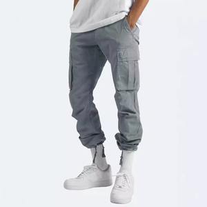 Men Cargo Pants Style Multi Pocket Joggers with Drawstring Cuffs Casual Streetwear Trousers for Outdoor - Product Image 5