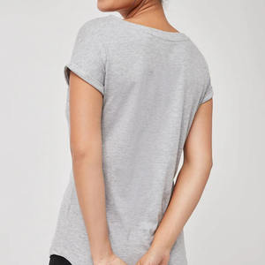 T-shirts à manches courtes d'été pour femmes à la mode 100% coton personnalisé tricoté en gros conception de panneau surdimensionné vierge pour hommes femmes - Product Image 4